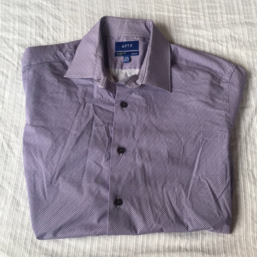 Apt. 9 Purple Patterned Button Up Long Sleeve - image 3